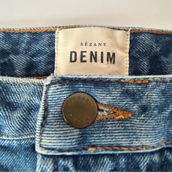 Sezane Brut Sexy Jeans 27 High Rise Straight Leg Button Fly Blue Designer Women - Picture 2 of 12